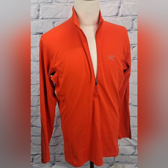 Arteryx Men's Half Zip Jacket 'Delta LT Zip' Orange Windbreaker Size Large - Picture 4 of 13